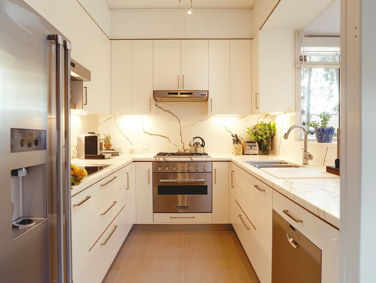 Spacious modern kitchen after renovation