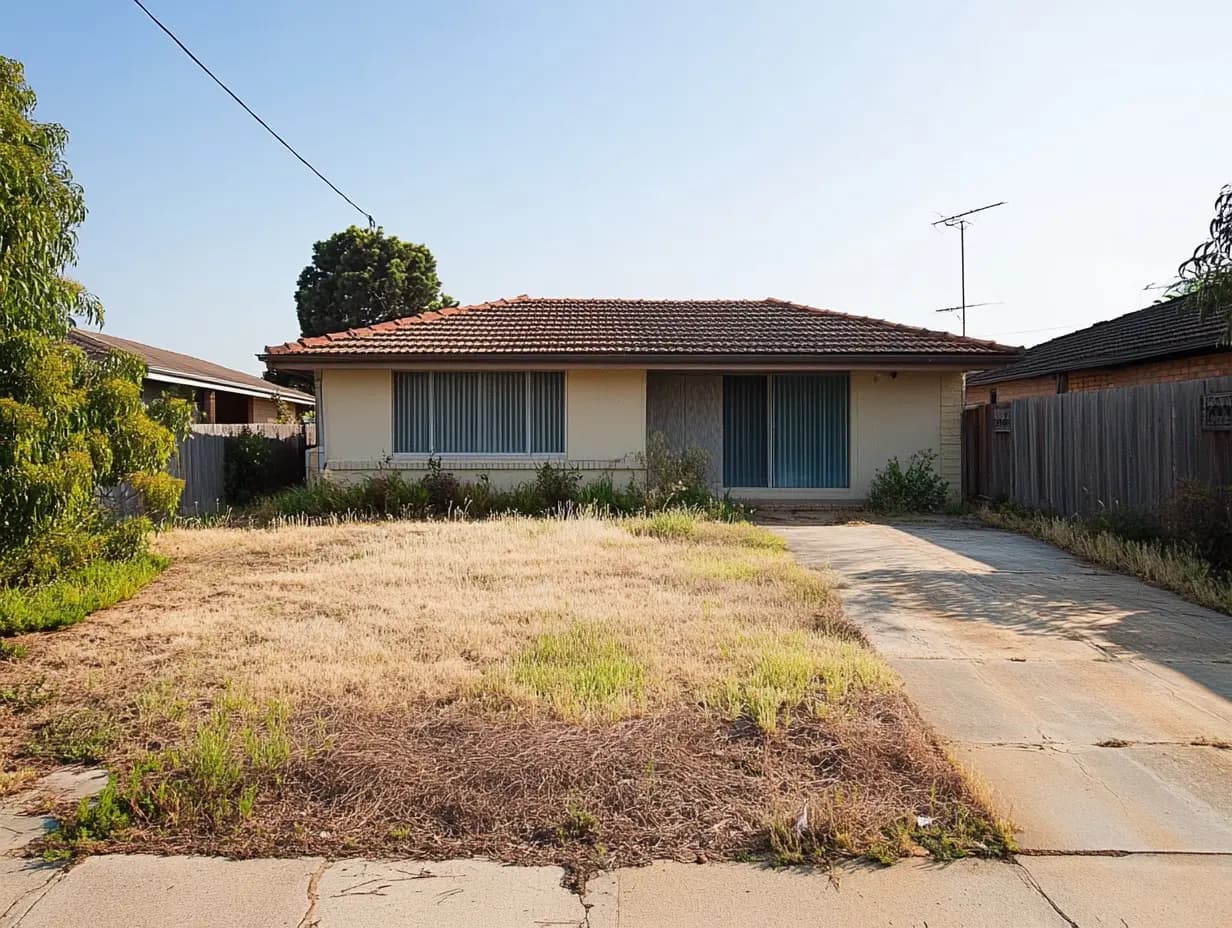 Bare front yard before landscaping