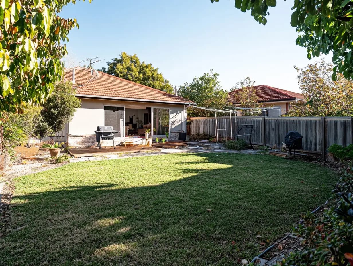Plain backyard before landscaping